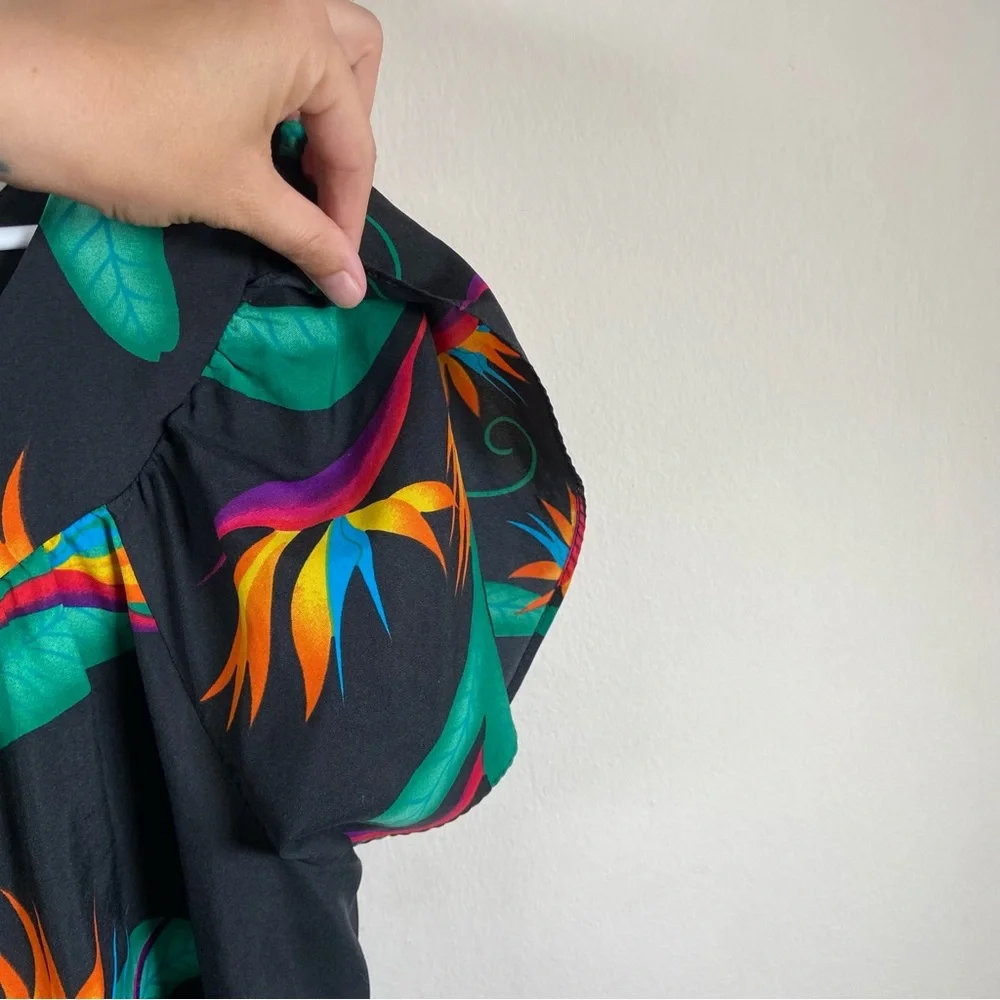 Vintage Handmade Birds of Paradise Tent Dress - Picture 4 of 7